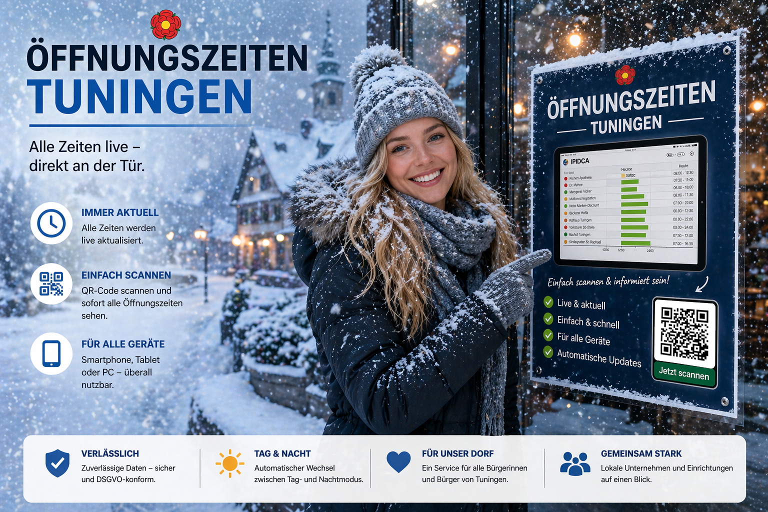 Aktuelle Winter-Öffnungszeiten Tuningen