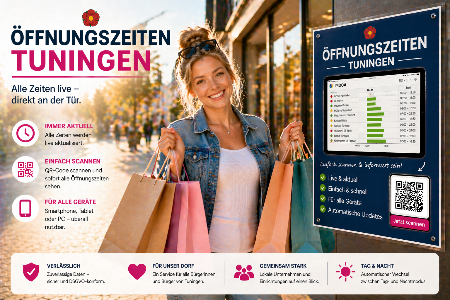 Tuni Schneckenburger beim Shopping mit Einkaufstüten